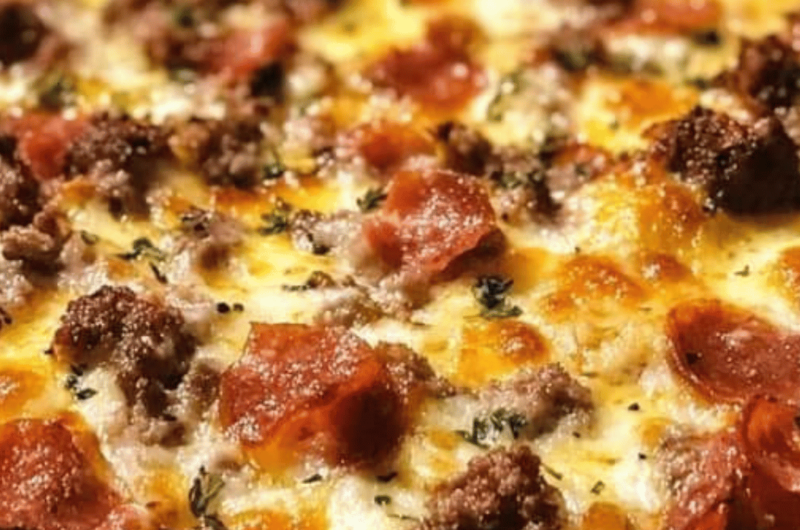 Loaded Meat Lover’s Pizza Casserole